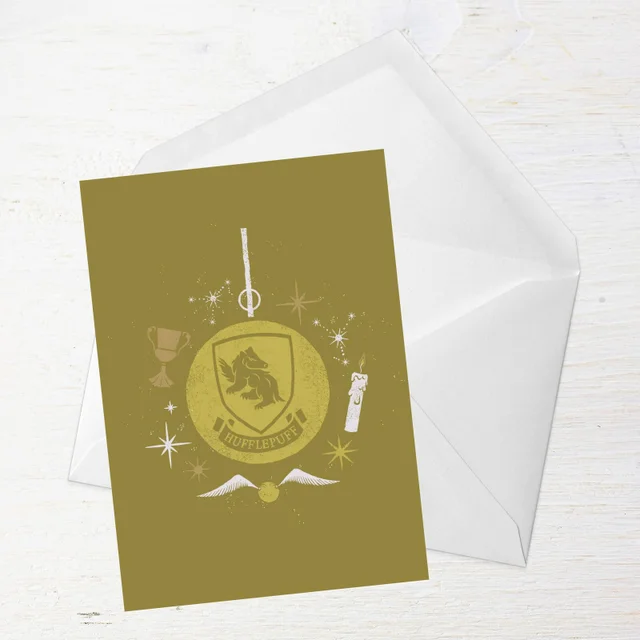 Harry Potter Hufflepuff Christmas Greetings Card