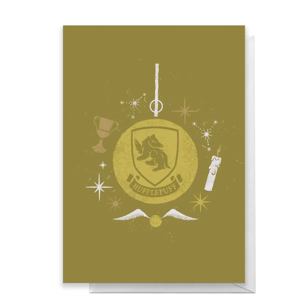 Harry Potter Hufflepuff Christmas Greetings Card - Standard Card Image 1