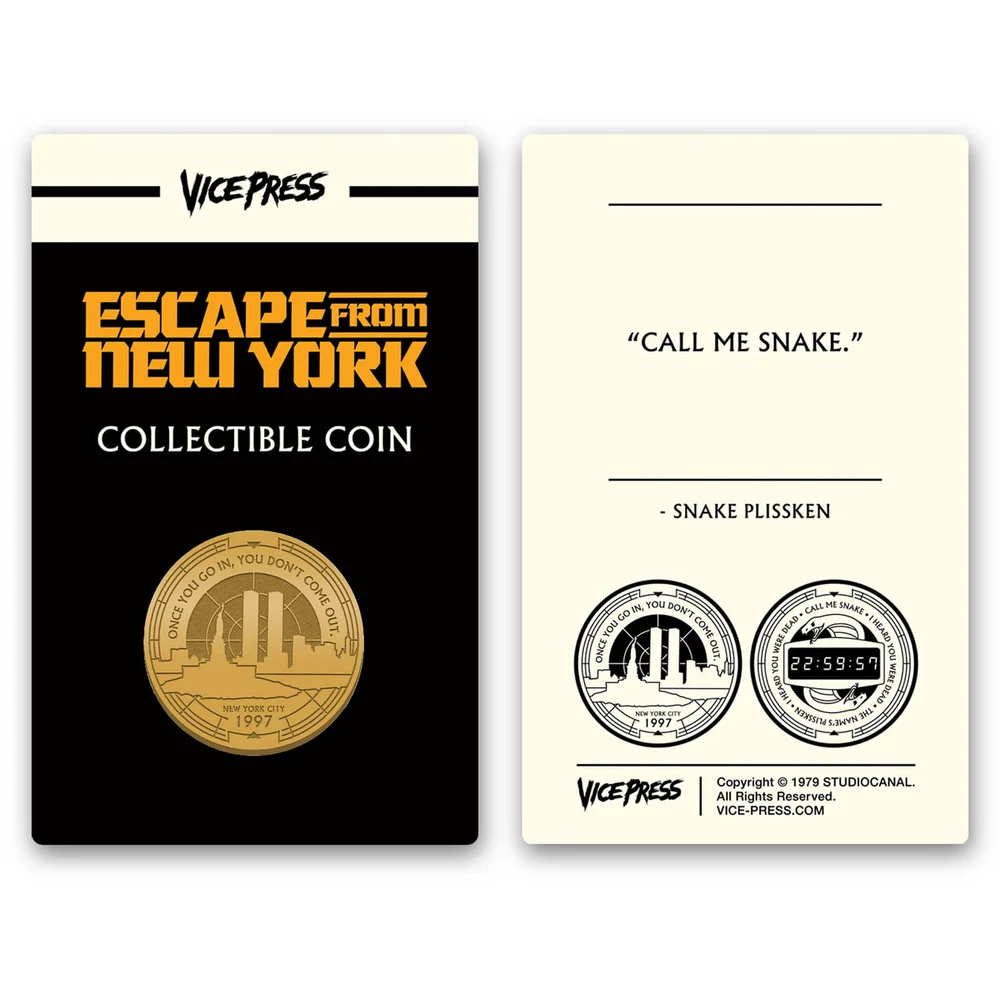 John Carpenter's - Escape From New York Limited Edition Gold Collector Coin Image 1