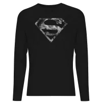 DC Marble Superman Logo Unisex Long Sleeve T-Shirt - Black - undefined undefined