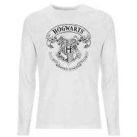 Harry Potter Hogwarts Crest Unisex Long Sleeve T-Shirt - White - undefined undefined