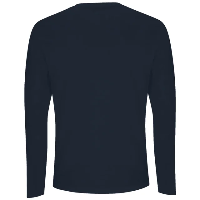 Back To The Future Delorean Schematic Unisex Long Sleeve T-Shirt - Navy