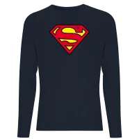 DC Official Superman Shield Unisex Long Sleeve T-Shirt - Navy - undefined undefined