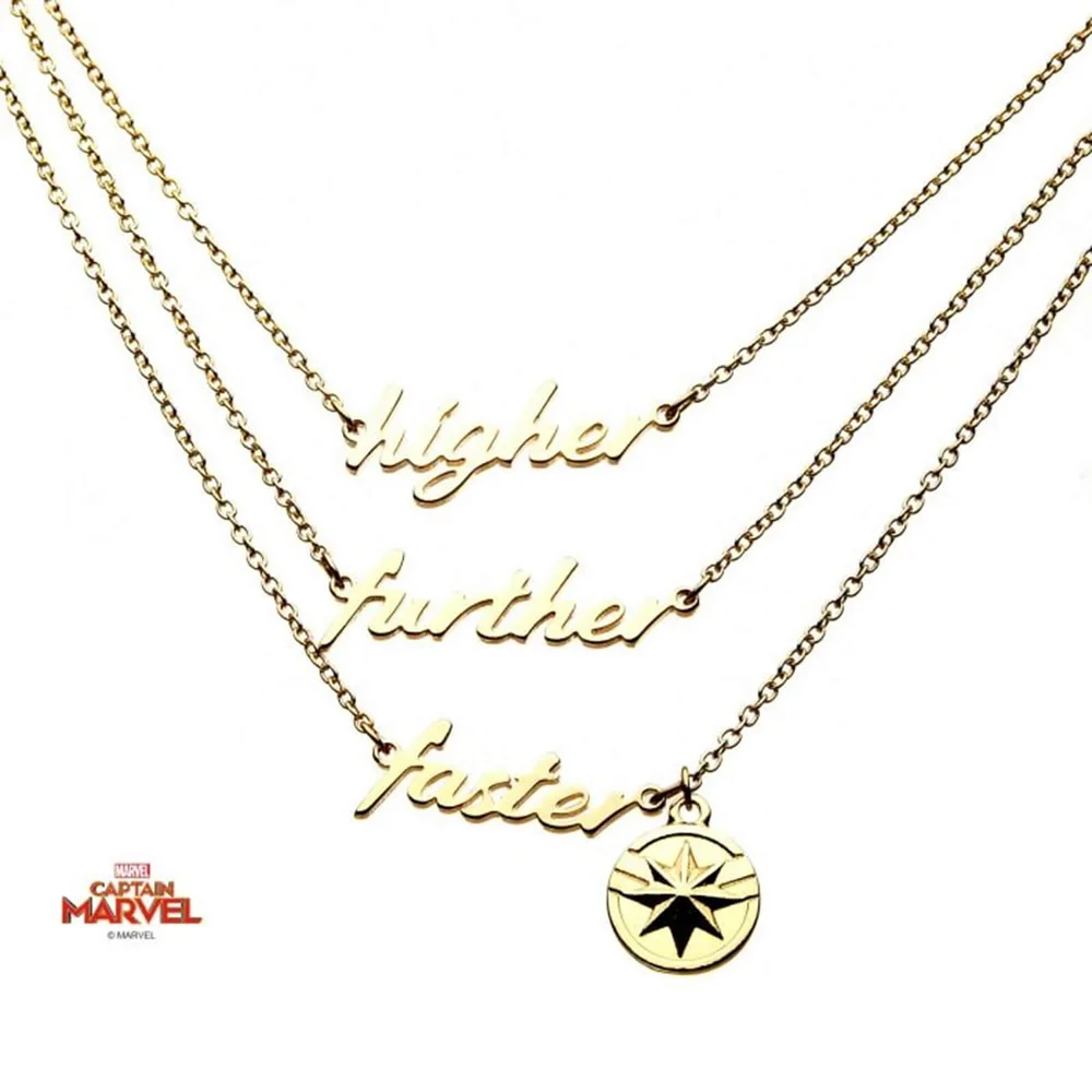 Marvel's Captain Marvel Polished Finish 3-Tiered Necklace Image 1