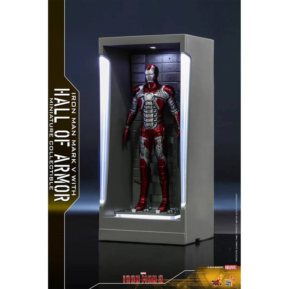 Hot Toys Marvel Miniature Figure: Iron Man 3 - Iron Man Mark 5 (with Hall of Armor) Image 1