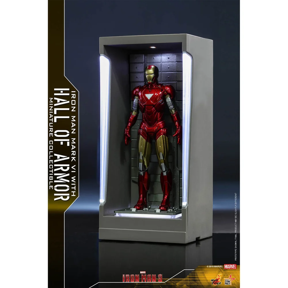 Hot Toys Marvel Miniature Figure: Iron Man 3 - Iron Man Mark 6 (with Hall of Armor) Image 1