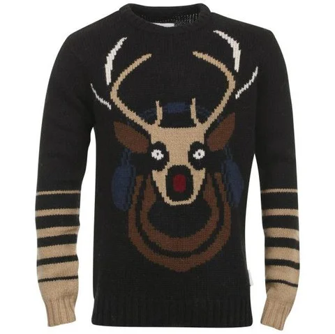 Humor Men's Deer Logo Knit Jumper - Black - S - Black Image 1