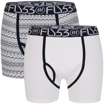 Fly 53 Men's Two Pack Boxers - White/Navy