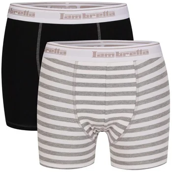 Lambretta Men's Two Pack Boxers - Black/Grey