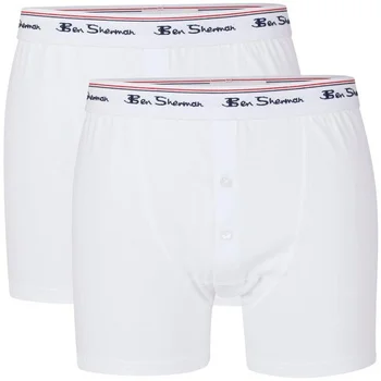 Ben Sherman Men's 2-Pack Cotton Boxer Shorts - White
