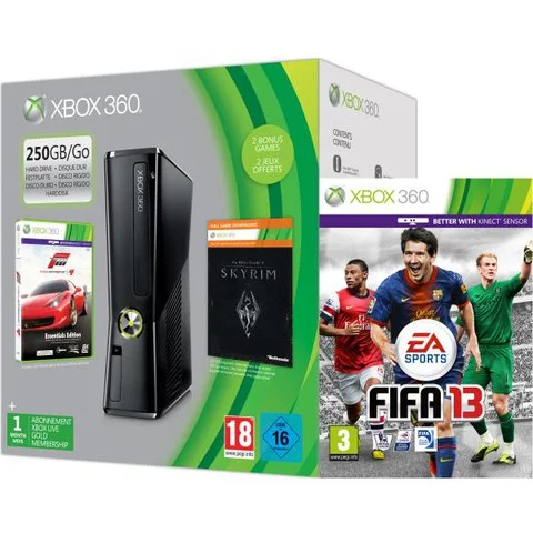 Xbox 360 250GB Holiday FIFA Bundle (Includes FIFA 13, Forza 4 'Essentials Edition', Skyrim 'Live DLC', 1 Month Xbox Live) Image 1
