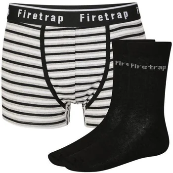 Firetrap Men's Boxer and Sock Gift Set - Black/White