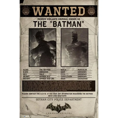 Batman Arkham Origins Wanted - Maxi Poster - 61 x 91.5cm Image 1