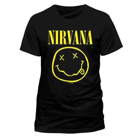 Nirvana Men's T-Shirt - Smiley - S - Black Image 1