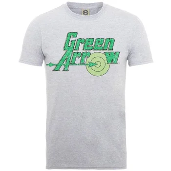 DC Comics Men's Green Arrow Logo T-Shirt - Grey Marl