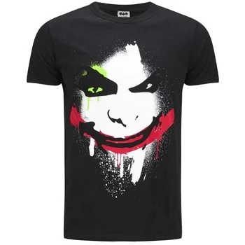 DC Comics Men's Joker Big Face T-Shirt - Black