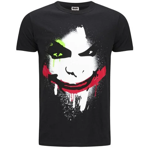 DC Comics Men's Joker Big Face T-Shirt - Black