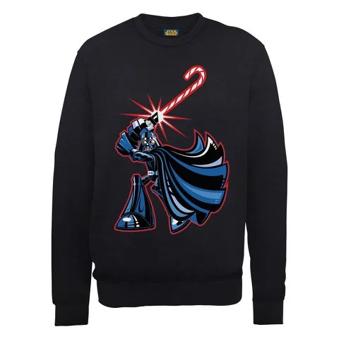 Star Wars Christmas Candy Cane Darth Vader Sweatshirt - Black - S - Black Image 1