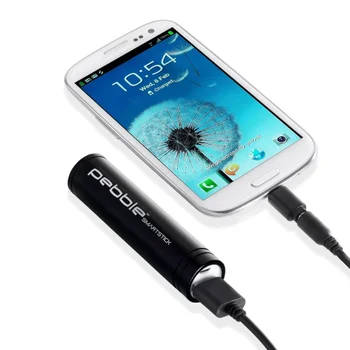 Veho Pebble Smartstick Emergency Portable Battery Back Up Power - Black (2200mAh)