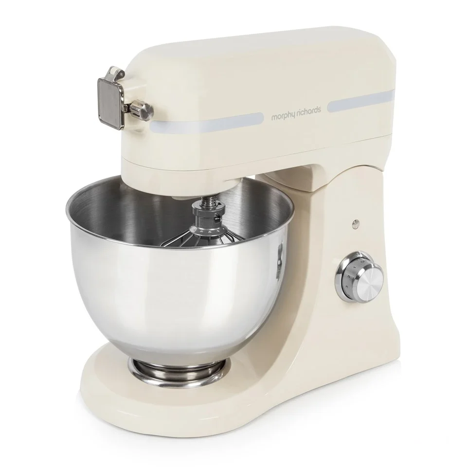 Morphy Richards 400009 Professional Diecast Stand Mixer with Guard - Cream Image 1