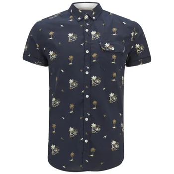 Soul Star Men's Ms Hula 9 Printed Shirt - Navy