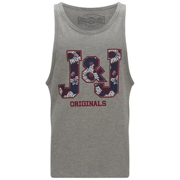 Jack & Jones Originals Men's JJ Branded Pre Tank Top - Grey Marl