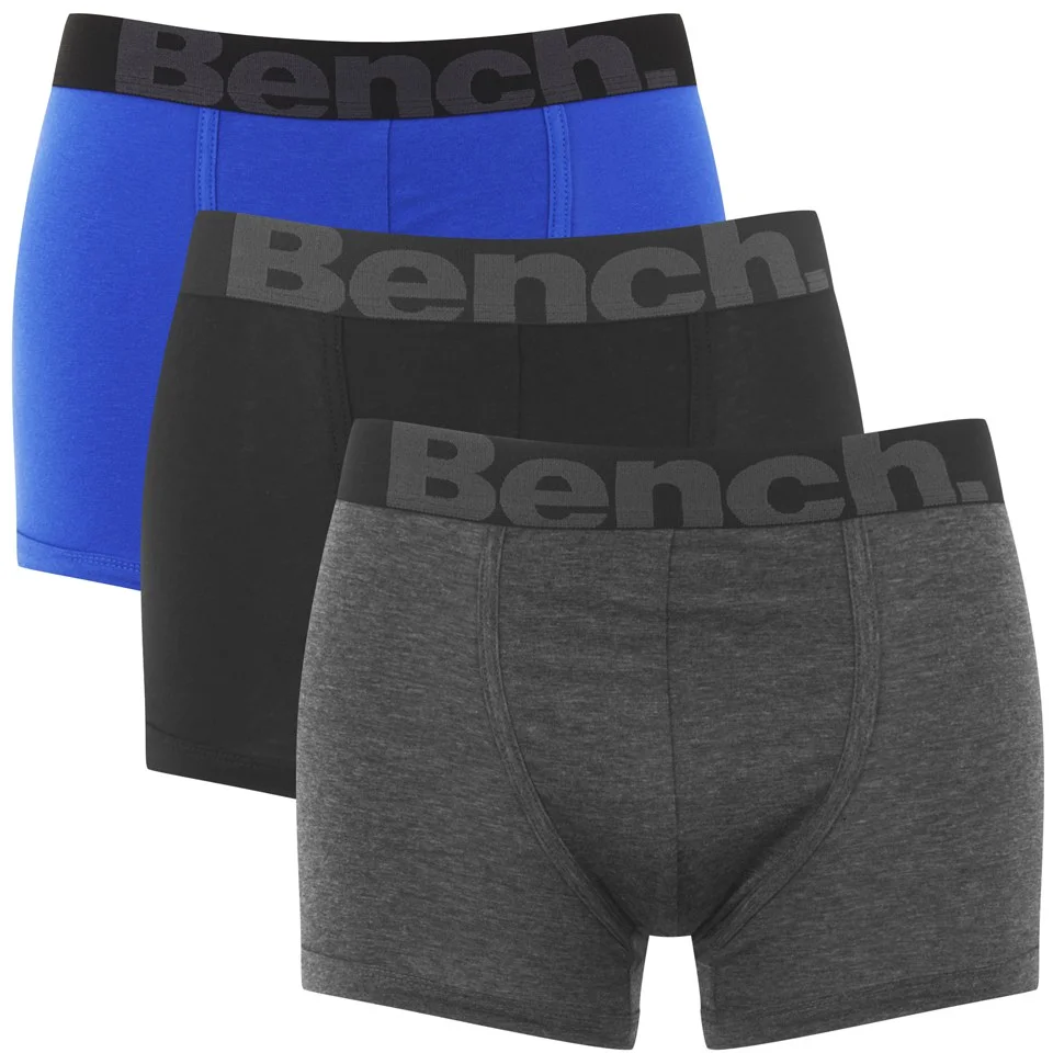 Bench Men's 3-Pack Contrast Waistband Boxers - Blue/Grey/Black - S - Blue/Grey/Black Image 1