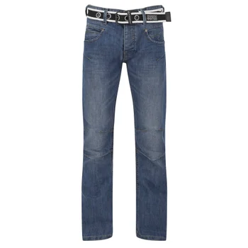 Crosshatch Men's Oakland Belted Jeans - Stone Wash