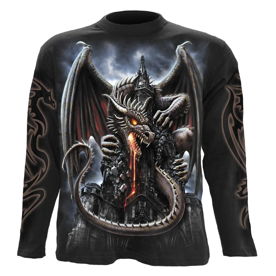 Spiral Men's DRAGON LAVA Long Sleeve T-Shirt - Black - L - Black Image 1