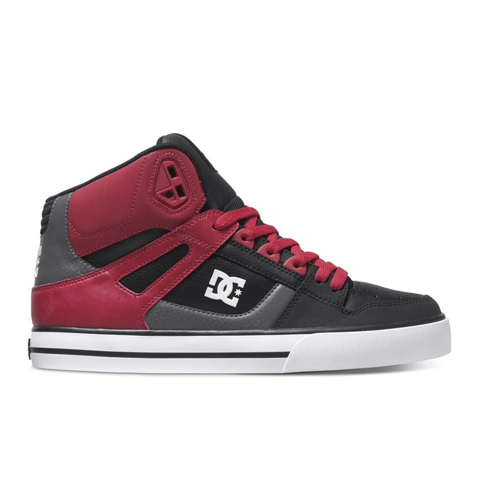 DC Shoes Men's Spartan High Top Trainers - Red/Black/Grey - UK 10 - Black/Red Image 1