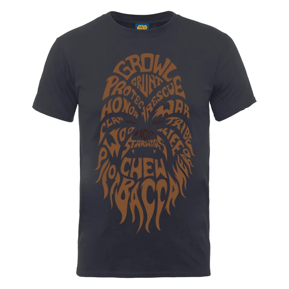 Star Wars Men's Chewbacca Text Head T-Shirt - Charcoal - S - Grey Image 1