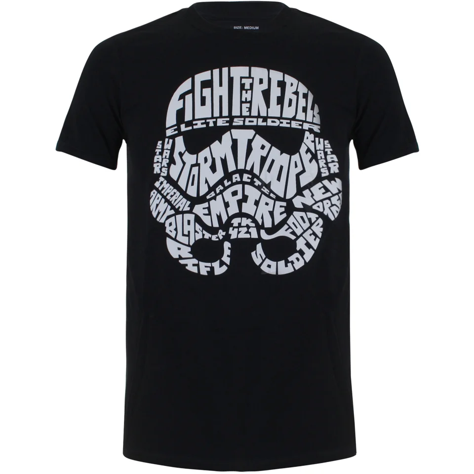 Star Wars Men's Stormtrooper Text Head T-Shirt - Black - L - Black Image 1