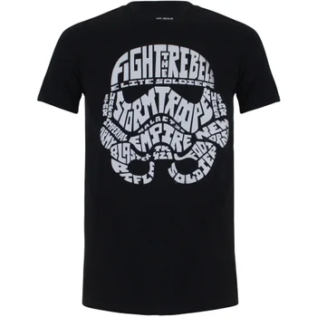 Star Wars Men's Stormtrooper Text Head T-Shirt - Black