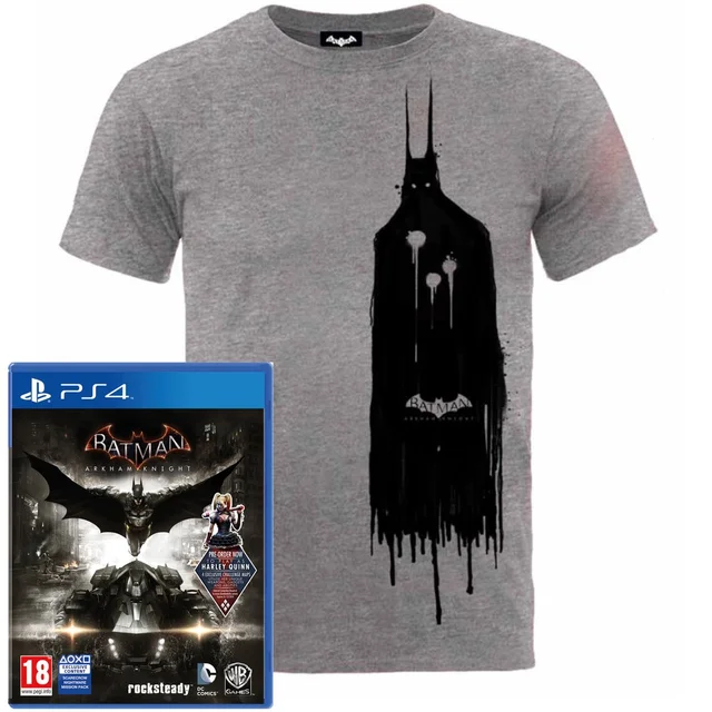 Zavvi Exclusive DC Comics Arkham Knight PS4 Game and T-Shirt Bundle - Grey - M