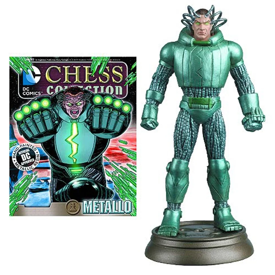 DC Comics Metallo Black Pawn Chess Piece with Collector Magazine Image 1