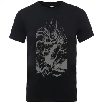 DC Comics Men's Batman Arkham Knight Sketch T-Shirt - Black