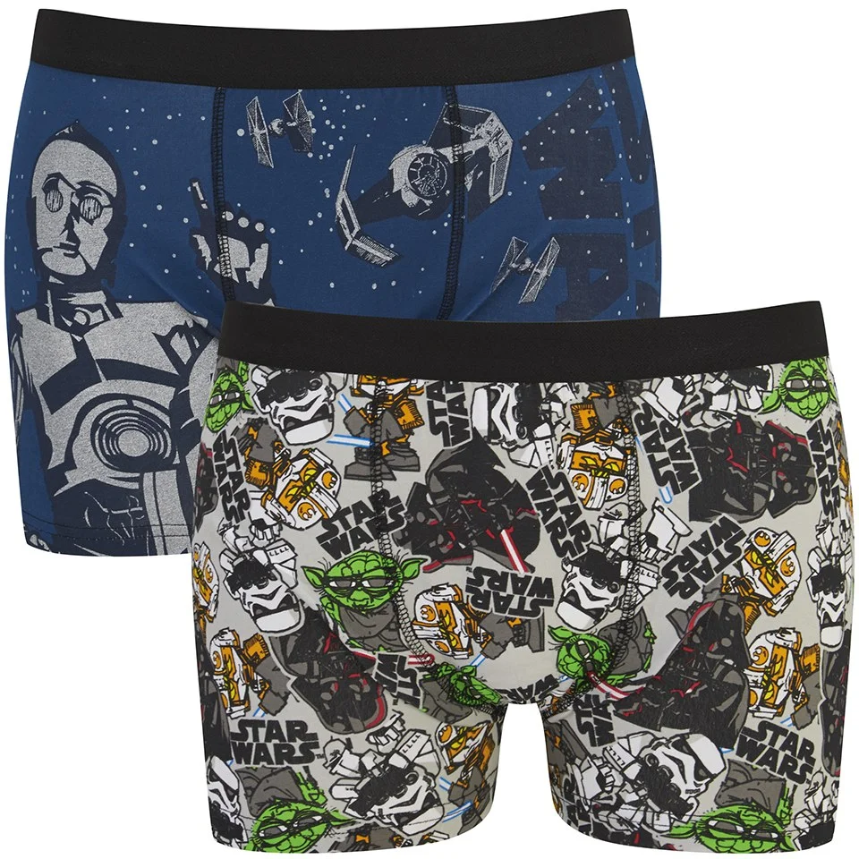 Star Wars Men's 2 Pack Boxers - Grey - S - Grey Image 1