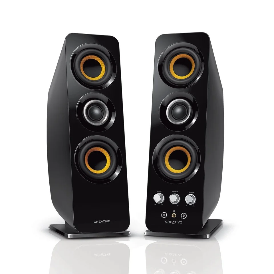 Creative T50 Wireless, Bluetooth and NFC 2.0 PC Speakers - Black Image 1