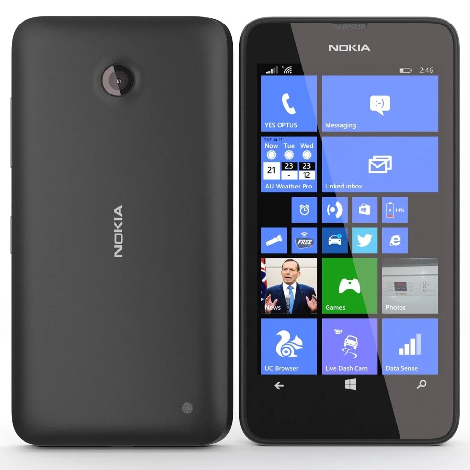 Nokia Lumia 635 4.5"" 8GB Sim Free Smartphone (4G, 5MP, Micro SDXC Slot, Windows Phone 8) - Black Image 1