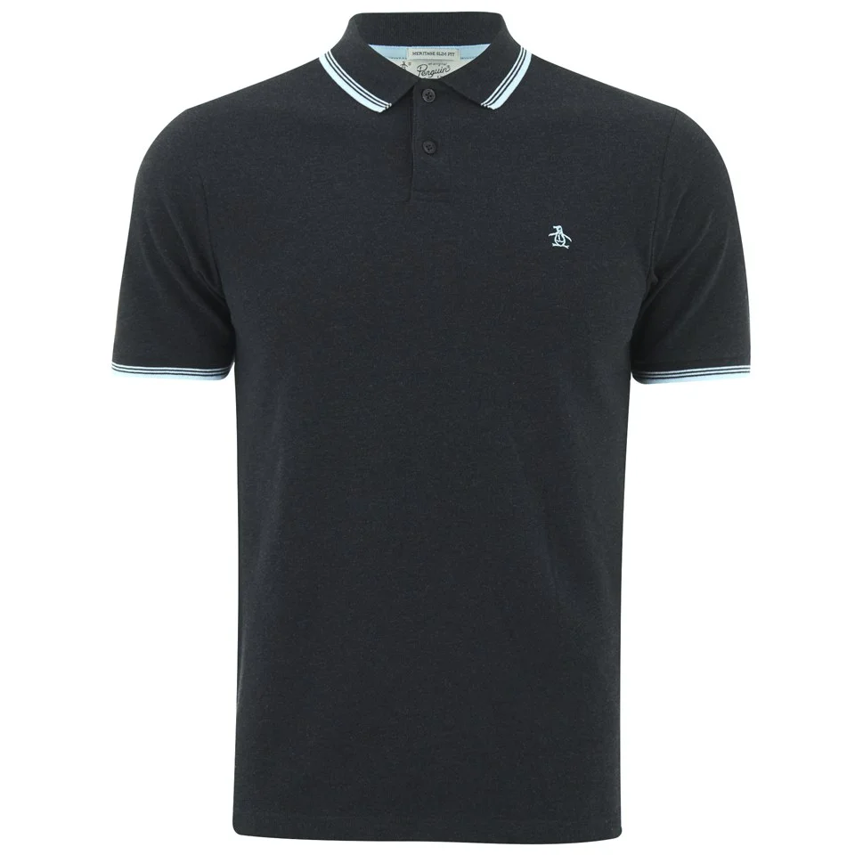 Original Penguin Men's Duo Polo Shirt - Dark Charcoal - S - Grey Image 1