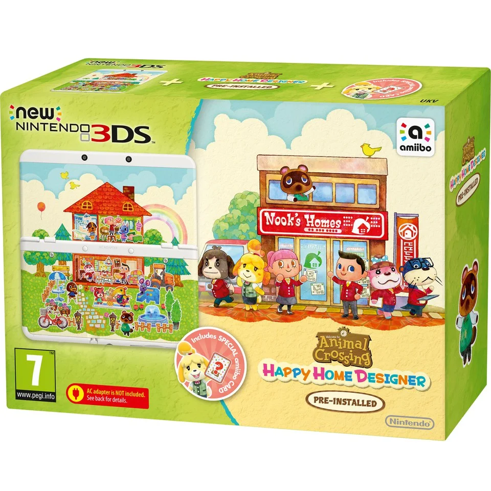 New Nintendo 3DS - Includes Animal Crossing: Happy Home Designer & amiibo card Image 1