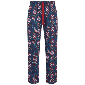 Marvel Men's Captain America All Over Print Lounge Pants - Blue