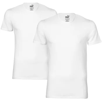 Puma Men's 2 Pack Crew Neck Lounge T-Shirts - White