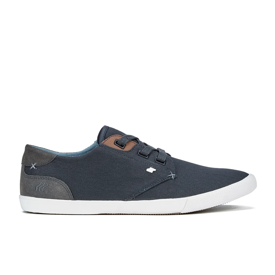 Boxfresh Men's Stern Waxed Canvas Low Top Trainers - Navy/White - UK 7 - Navy/White Image 1