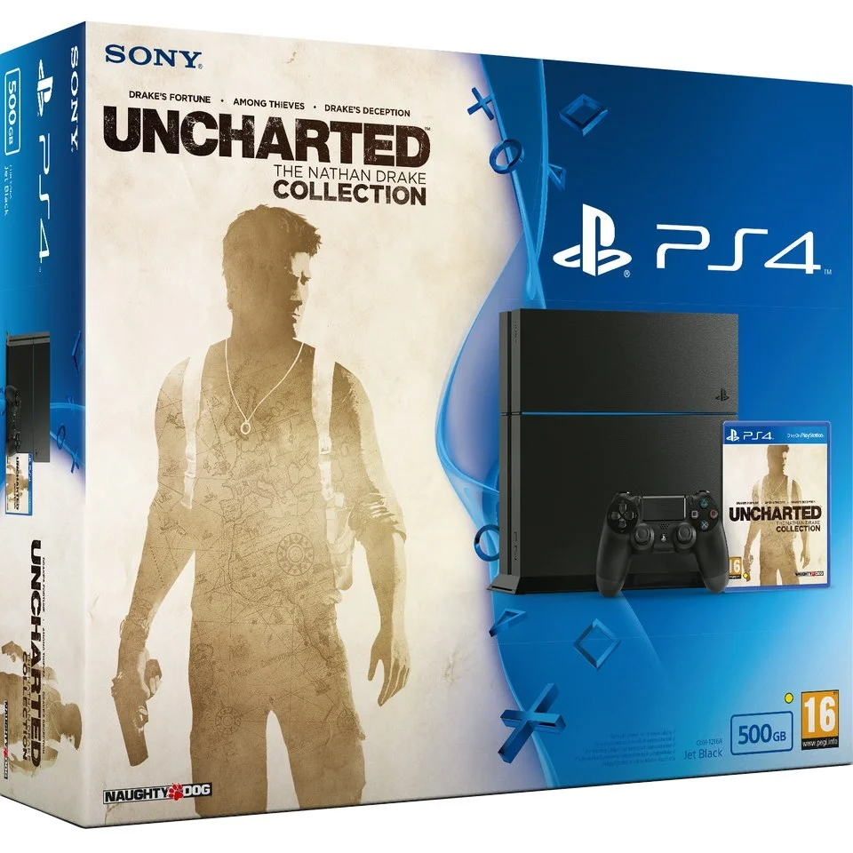 Sony PlayStation 4 500GB Console - Includes Uncharted: The Nathan Drake Collection Image 1