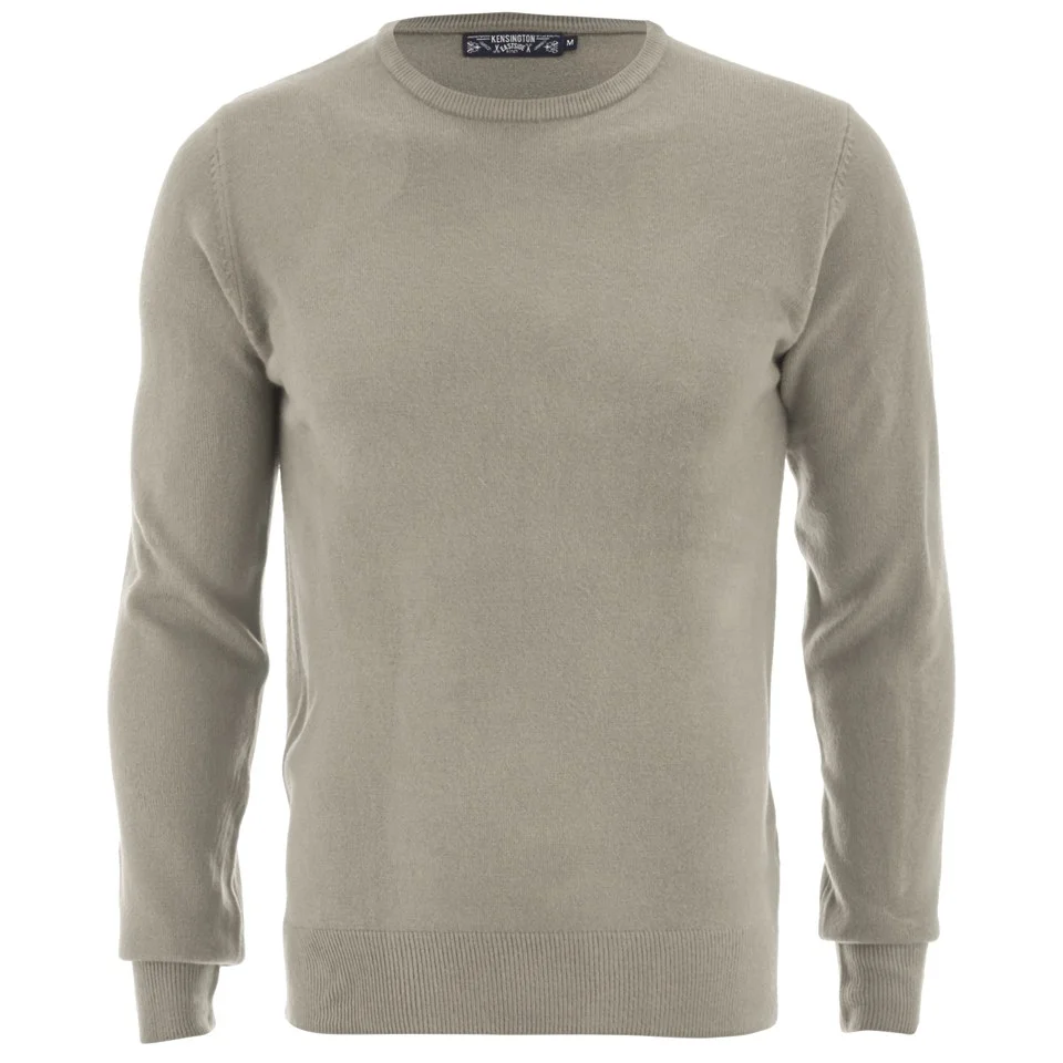 Kensington Eastside Men's Ralph Crew Neck Jumper - Stone - M - Stone Image 1