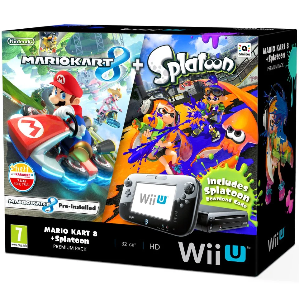 Wii U Premium Pack (32GB) - Includes Splatoon + Mario Kart 8 Image 1