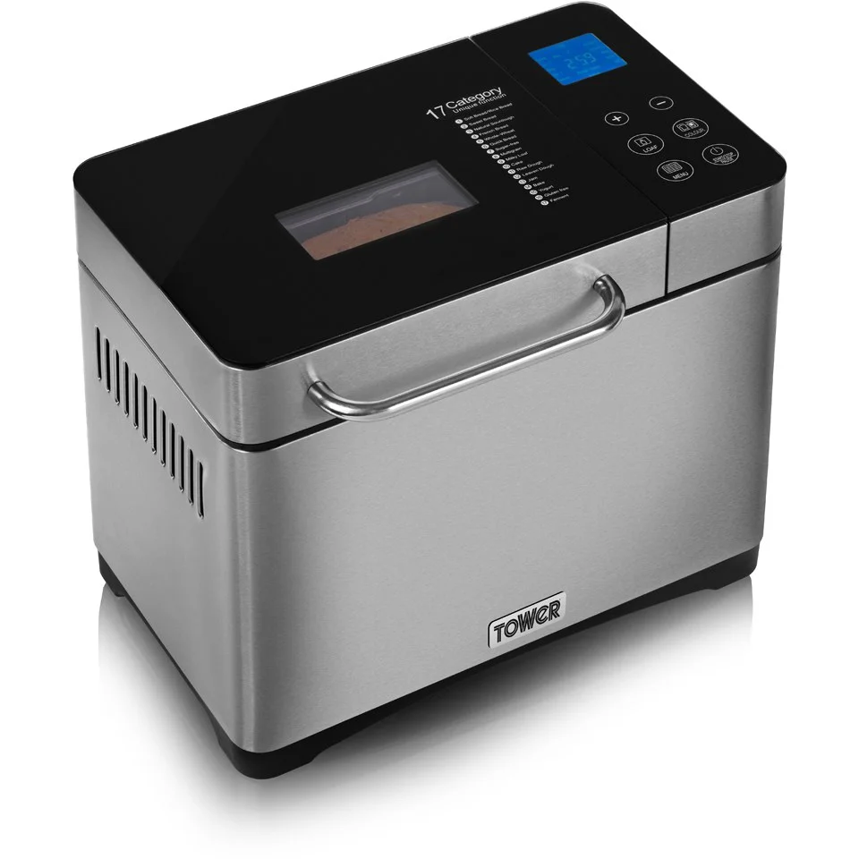 Tower T11002 Gluten Free Digital Bread Maker - Silver Image 1