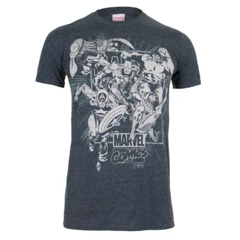 Marvel Men's Band of Heroes T-Shirt - Dark Heather