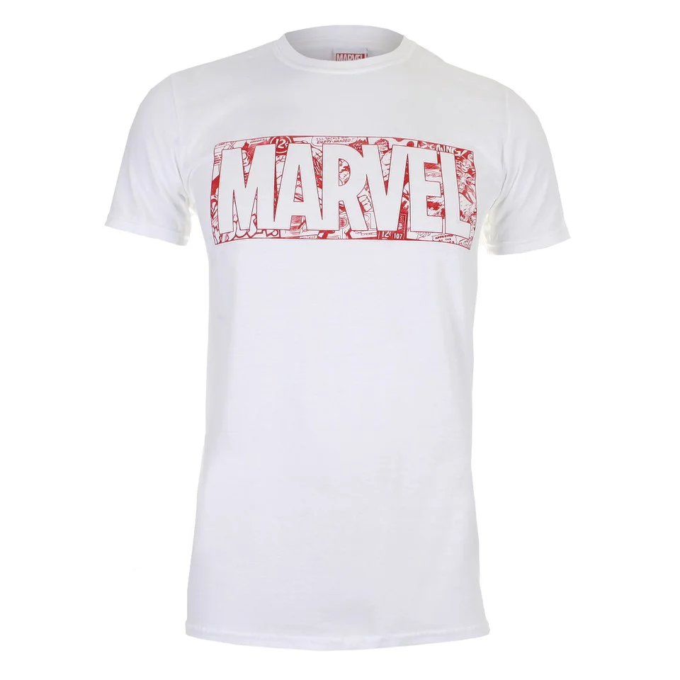 Marvel Men's Strip Logo T-Shirt - White - S - White Image 1
